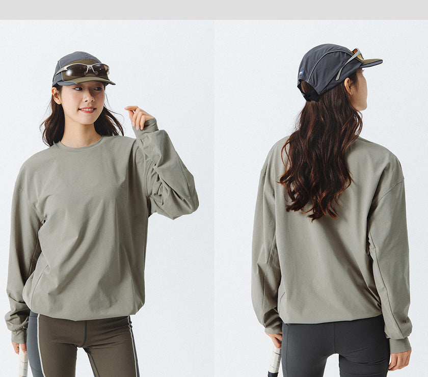 Blue Drawstring Training Unisex Long Sleeve T-shirt