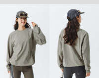 Blue Drawstring Training Unisex Long Sleeve T-shirt