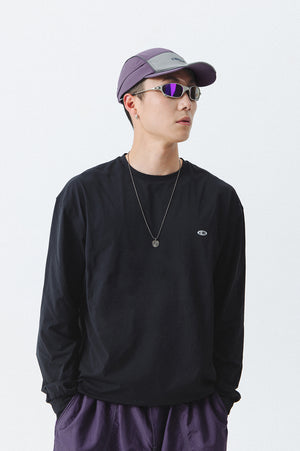 Blue Drawstring Training Unisex Long Sleeve T-shirt