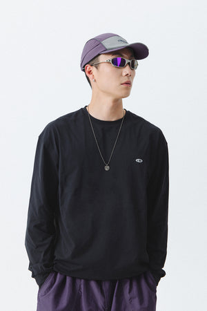 Blue Drawstring Training Unisex Long Sleeve T-shirt