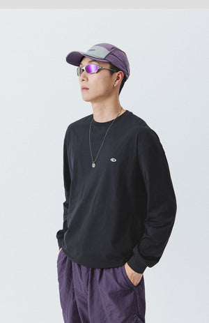 Blue Drawstring Training Unisex Long Sleeve T-shirt