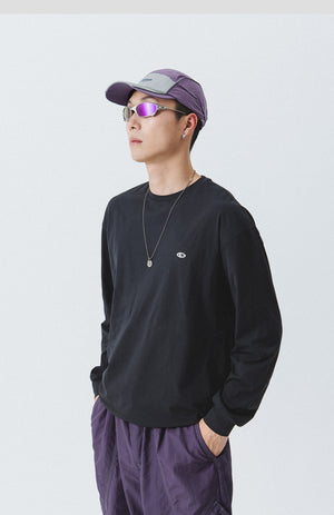 Blue Drawstring Training Unisex Long Sleeve T-shirt