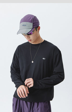 Blue Drawstring Training Unisex Long Sleeve T-shirt