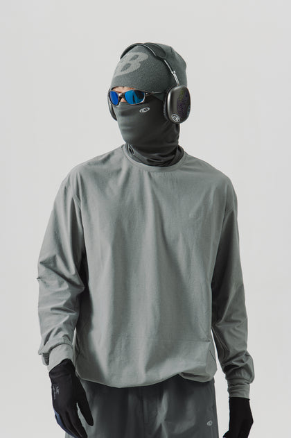 Blue Drawstring Training Unisex Long Sleeve T-shirt