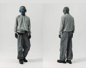 Blue Drawstring Training Unisex Long Sleeve T-shirt