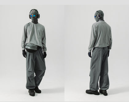 Blue Drawstring Training Unisex Long Sleeve T-shirt