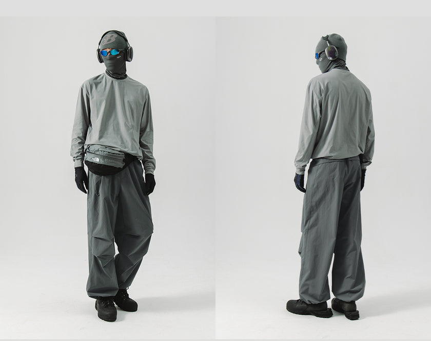 Blue Drawstring Training Unisex Long Sleeve T-shirt