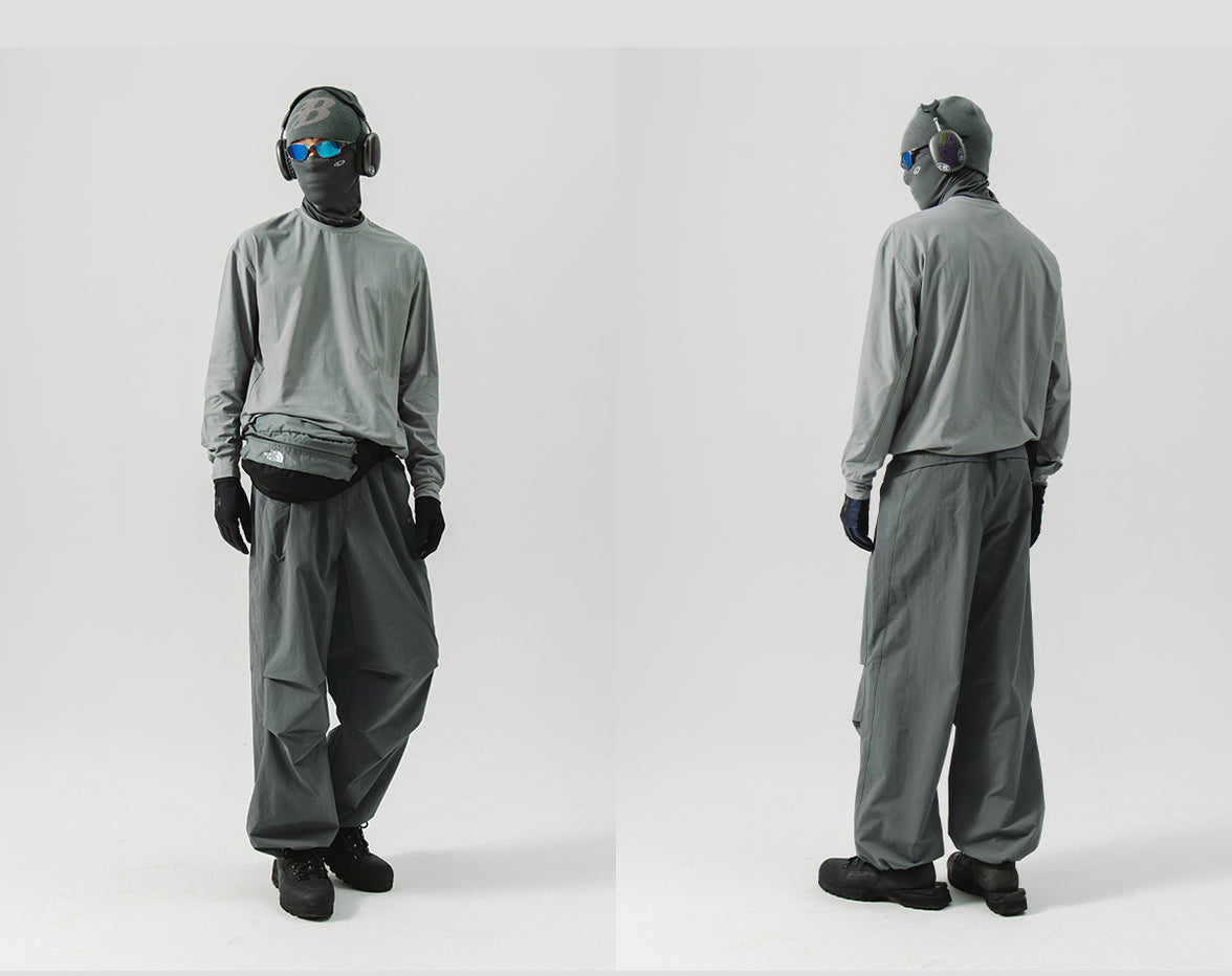 Blue Drawstring Training Unisex Long Sleeve T-shirt