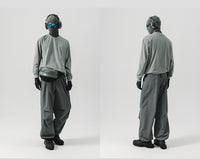 Blue Drawstring Training Unisex Long Sleeve T-shirt