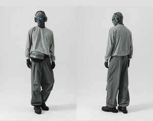 Blue Drawstring Training Unisex Long Sleeve T-shirt