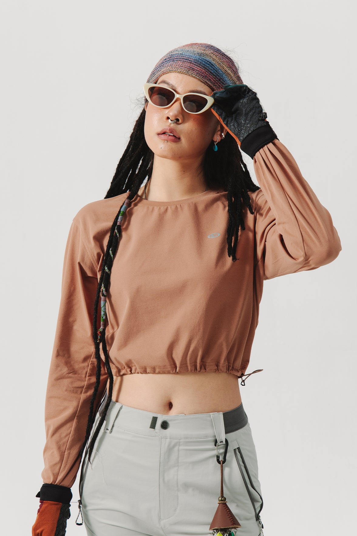 Blue Drawstring Training Unisex Long Sleeve T-shirt