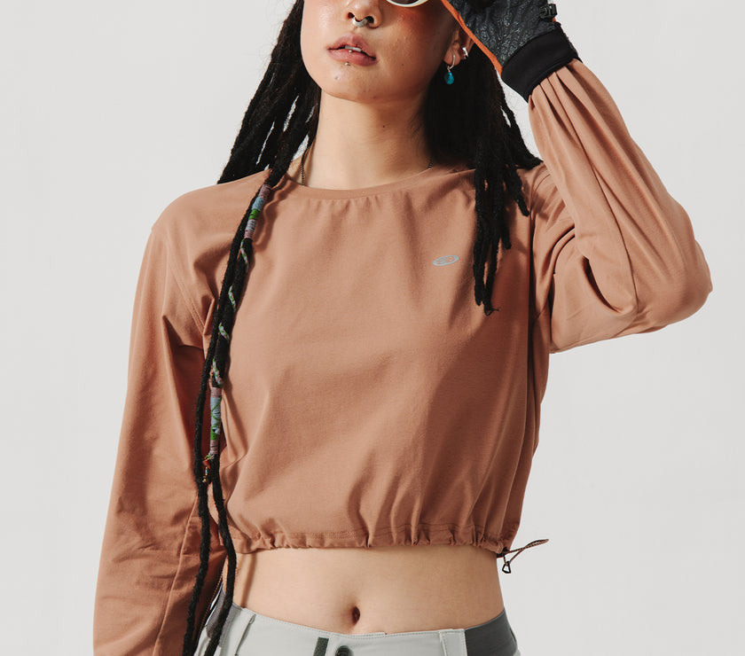 Blue Drawstring Training Unisex Long Sleeve T-shirt