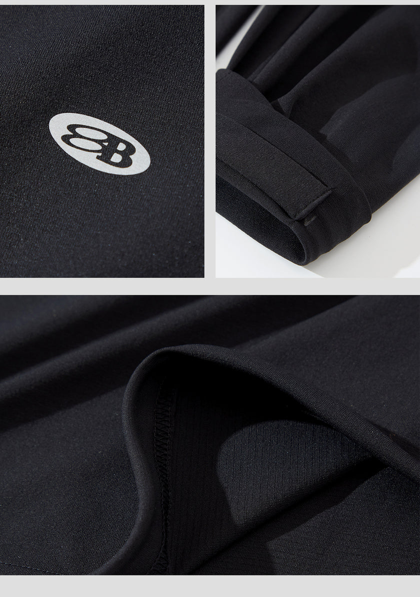 Blue Drawstring Training Unisex Long Sleeve T-shirt