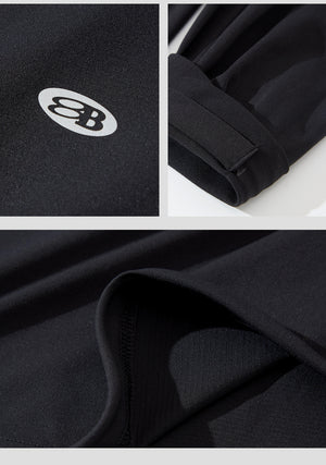 Blue Drawstring Training Unisex Long Sleeve T-shirt