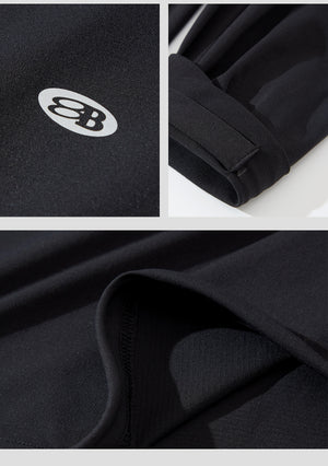 Blue Drawstring Training Unisex Long Sleeve T-shirt