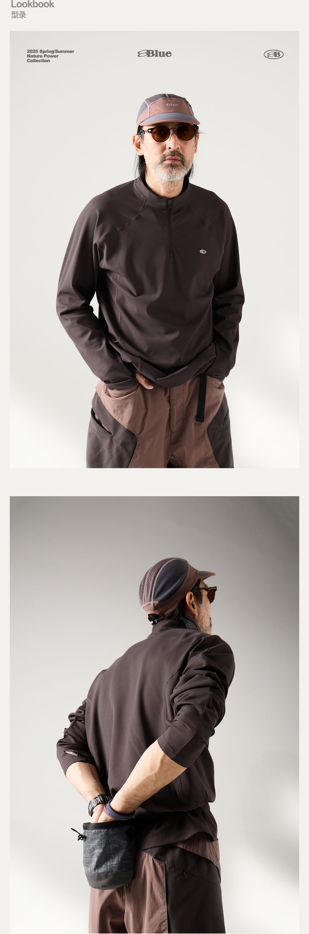 Blue Monte Stand-Up Collar Waffle Men's Training Long Sleeve T-Shirt