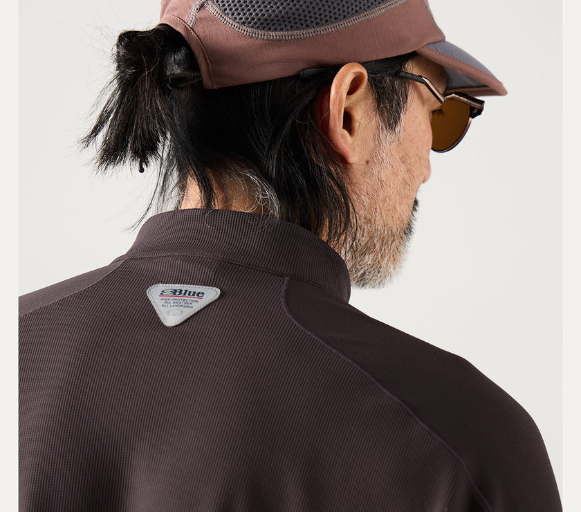 Blue Monte Stand-Up Collar Waffle Men's Training Long Sleeve T-Shirt