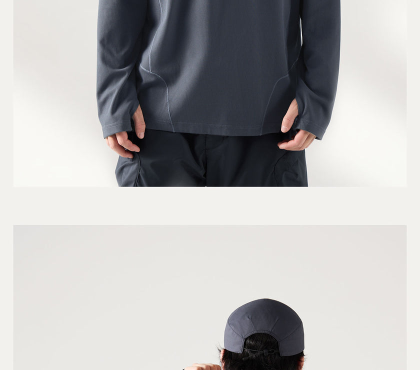 Blue Monte Stand-Up Collar Waffle Men's Training Long Sleeve T-Shirt