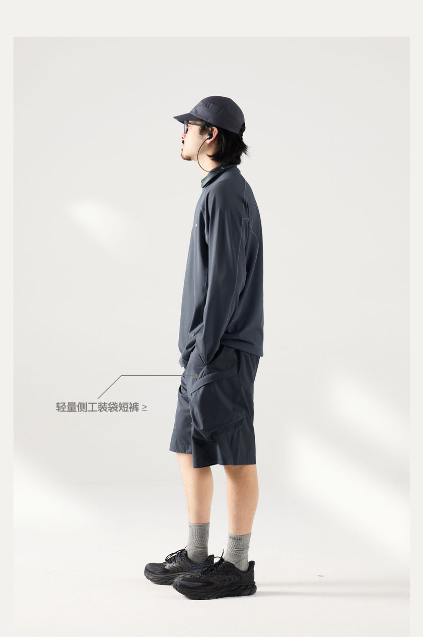 Blue Monte Stand-Up Collar Waffle Men's Training Long Sleeve T-Shirt