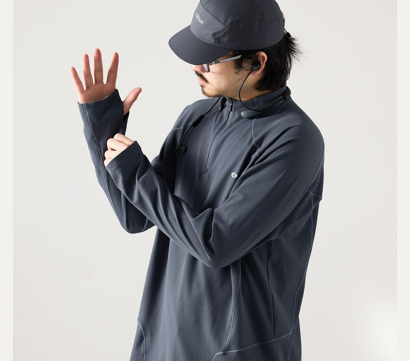 Blue Monte Stand-Up Collar Waffle Men's Training Long Sleeve T-Shirt