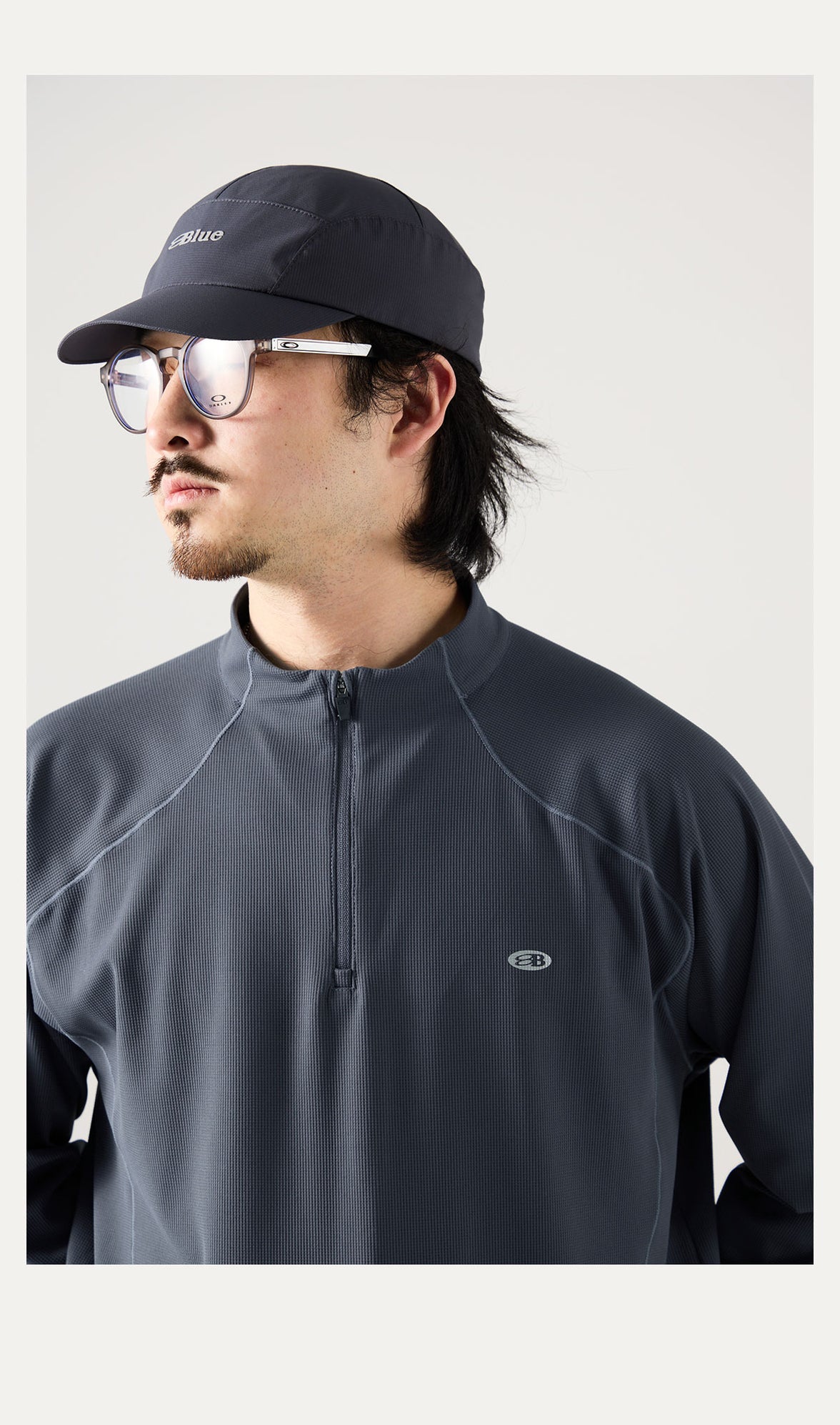 Blue Monte Stand-Up Collar Waffle Men's Training Long Sleeve T-Shirt