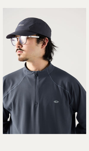 Blue Monte Stand-Up Collar Waffle Men's Training Long Sleeve T-Shirt