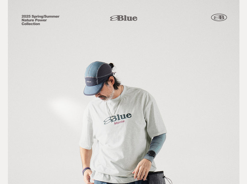 Blue Monte Logo Print Men's Short-Sleeved Round-Neck T-Shirt