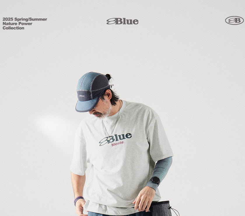 Blue Monte Logo Print Men's Short-Sleeved Round-Neck T-Shirt