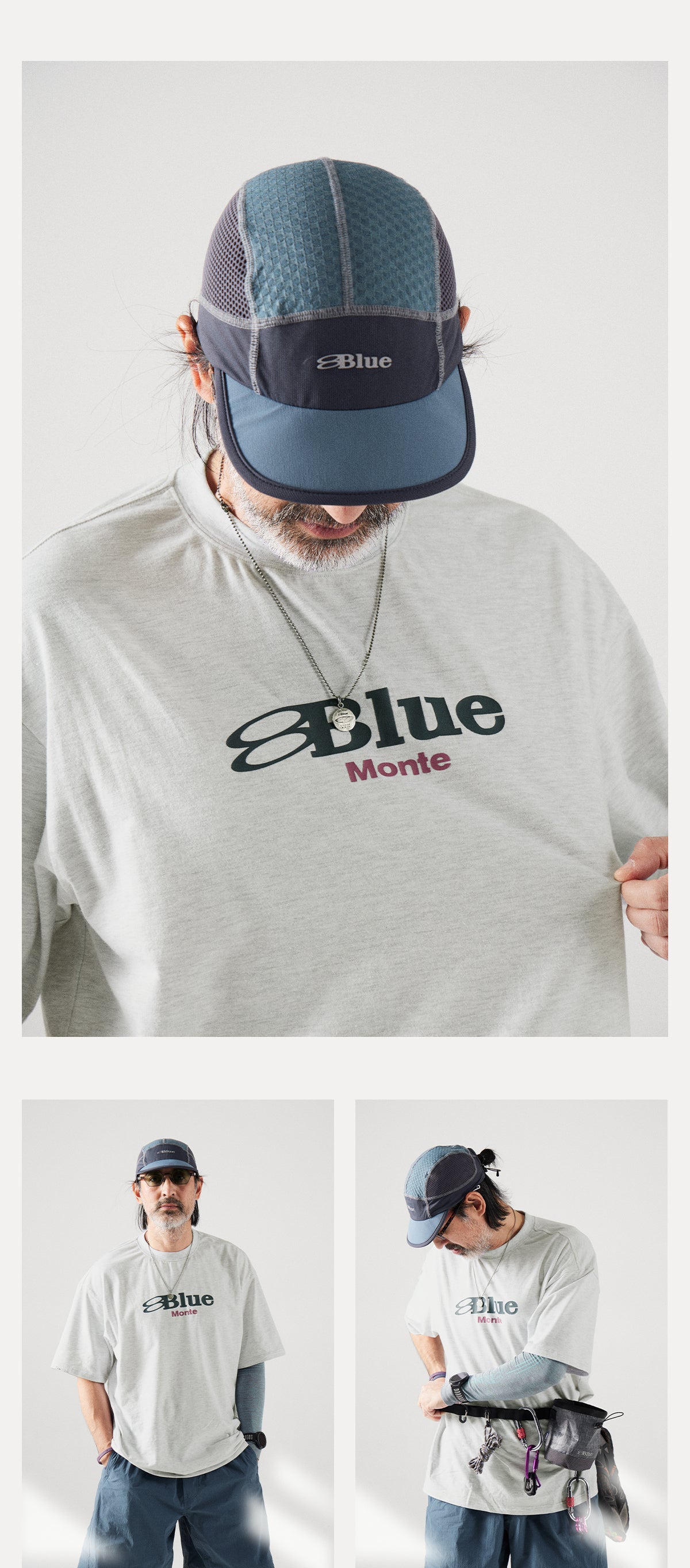 Blue Monte Logo Print Men's Short-Sleeved Round-Neck T-Shirt