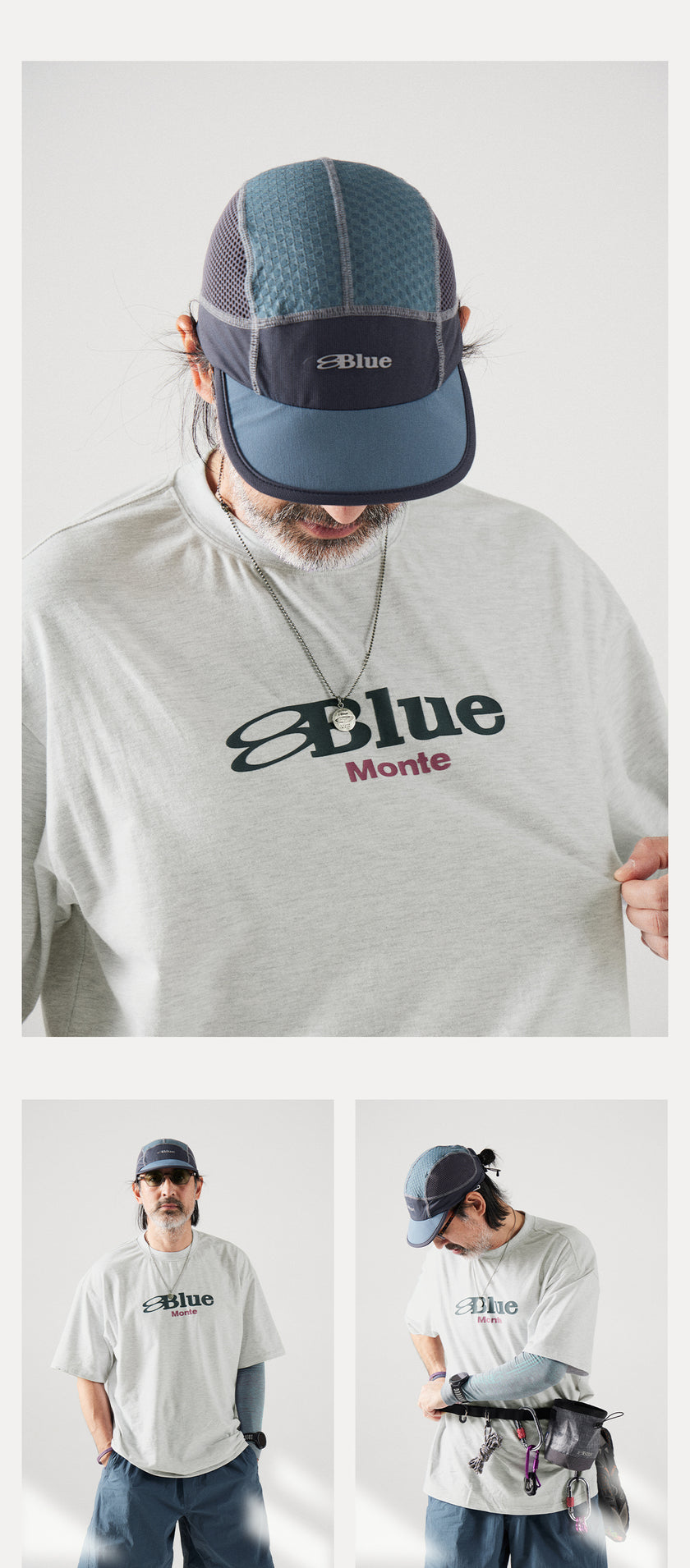 Blue Monte Logo Print Men's Short-Sleeved Round-Neck T-Shirt
