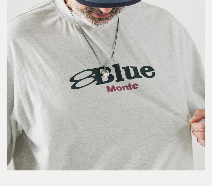 Blue Monte Logo Print Men's Short-Sleeved Round-Neck T-Shirt