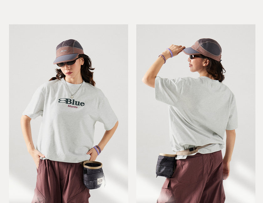 Blue Monte Logo Print Men's Short-Sleeved Round-Neck T-Shirt