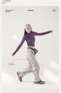 Blue Wool Waffle-Knit Women's Cardigan