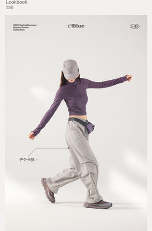 Blue Wool Waffle-Knit Women's Cardigan