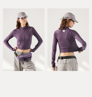 Blue Wool Waffle-Knit Women's Cardigan