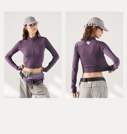 Blue Wool Waffle-Knit Women's Cardigan