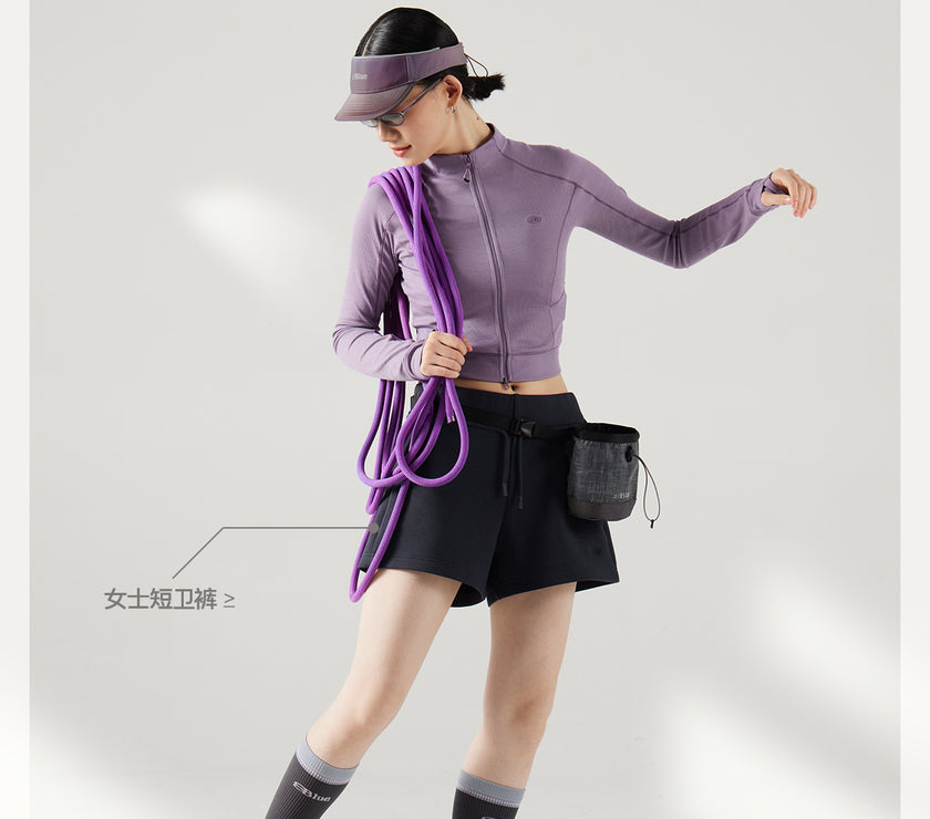 Blue Wool Waffle-Knit Women's Cardigan