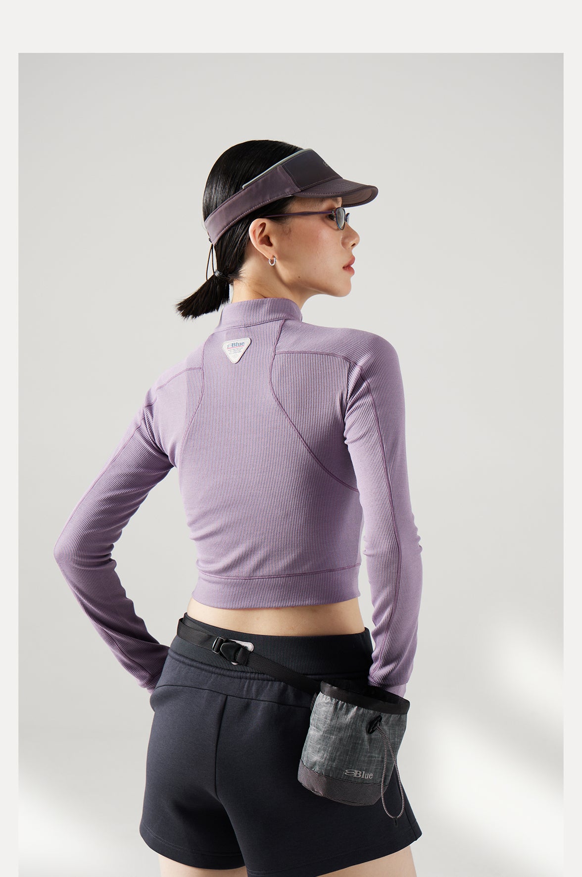 Blue Wool Waffle-Knit Women's Cardigan