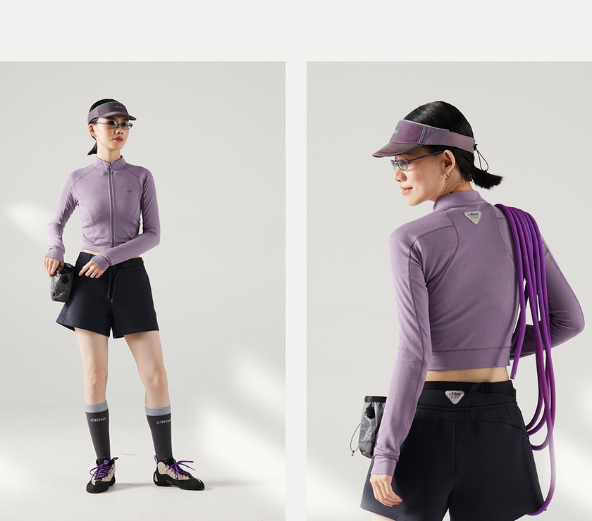 Blue Wool Waffle-Knit Women's Cardigan