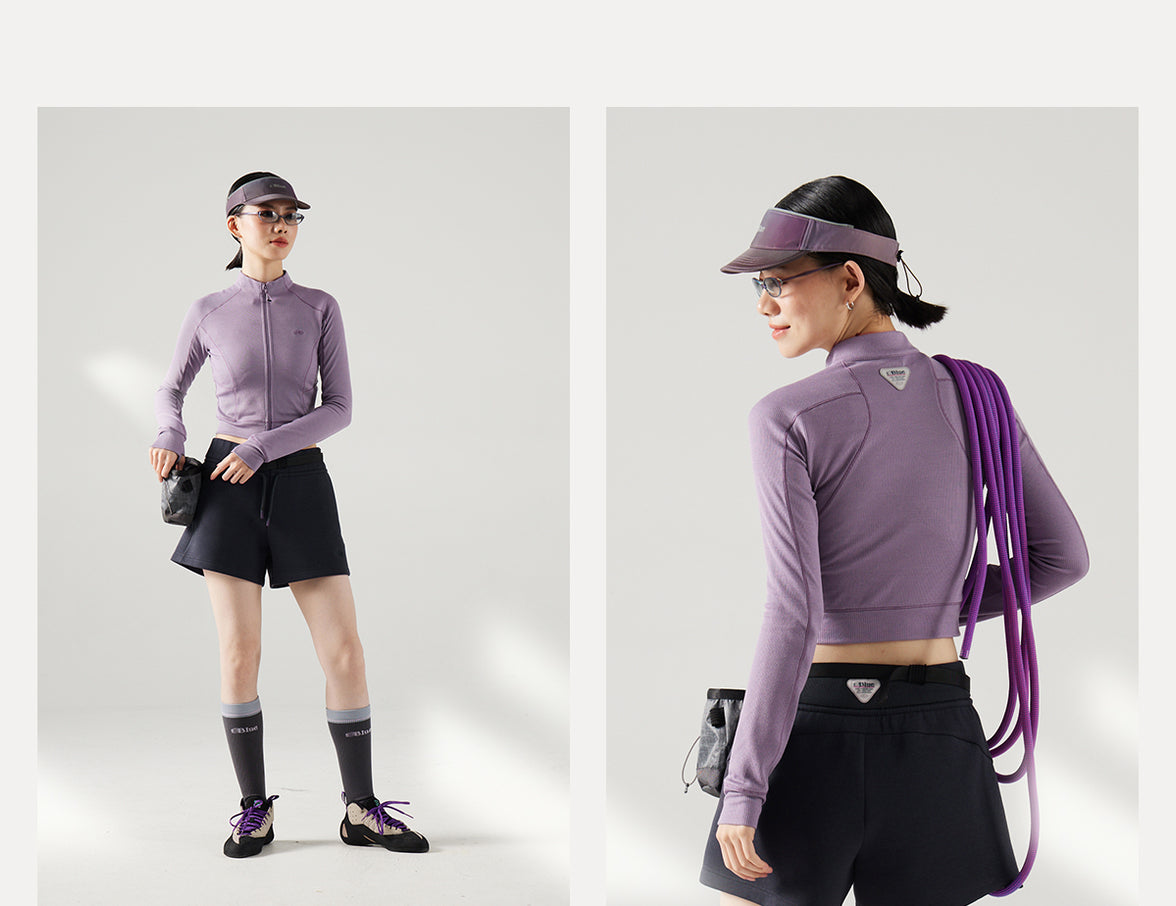 Blue Wool Waffle-Knit Women's Cardigan