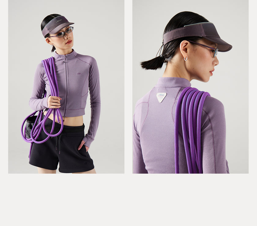 Blue Wool Waffle-Knit Women's Cardigan