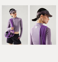 Blue Wool Waffle-Knit Women's Cardigan