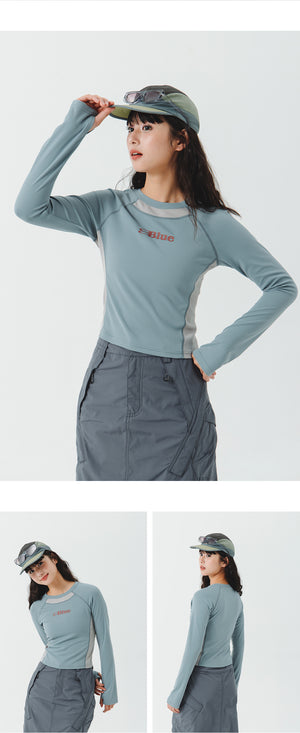 Blue Logo Long Sleeve T-Shirt