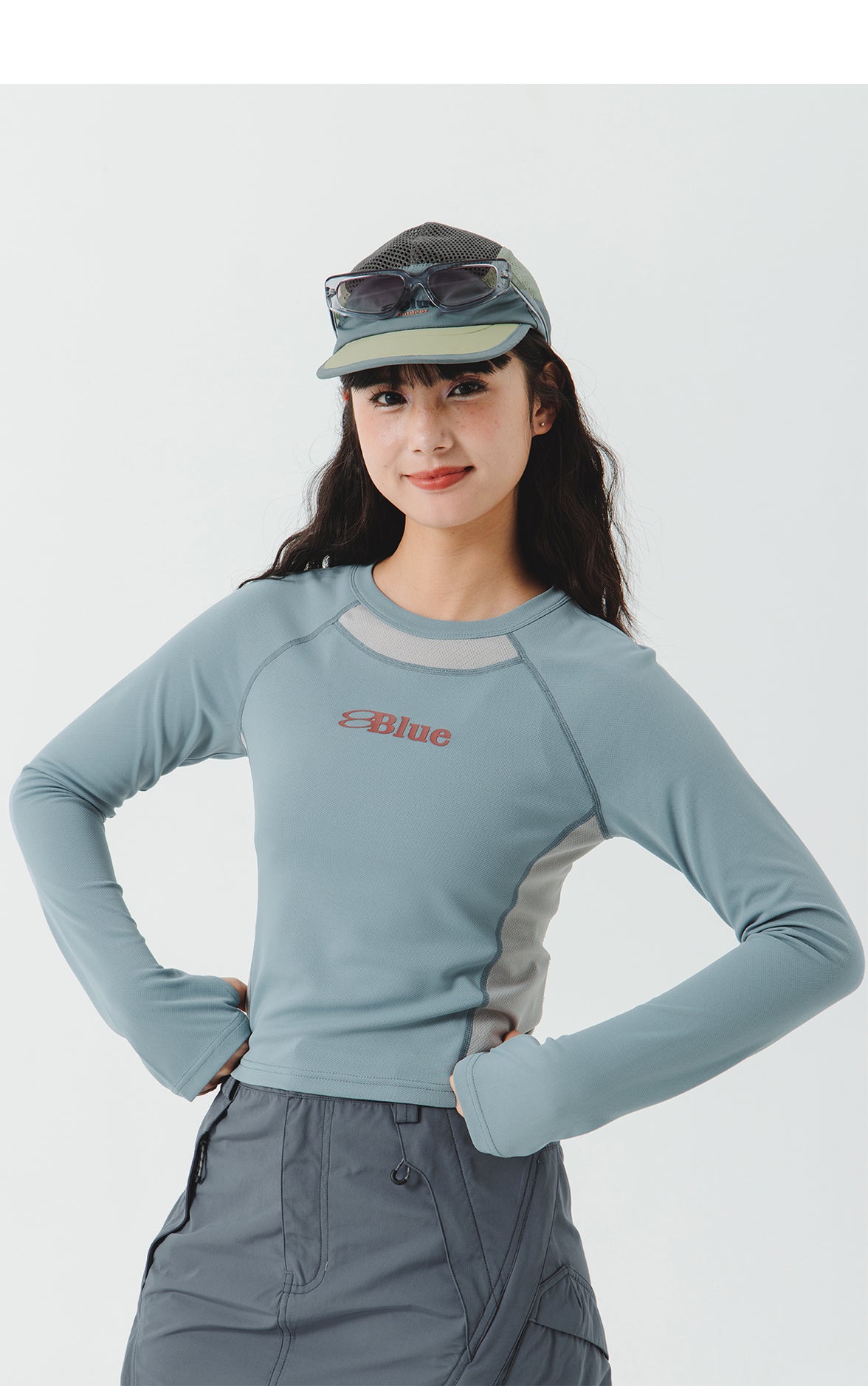 Blue Logo Long Sleeve T-Shirt