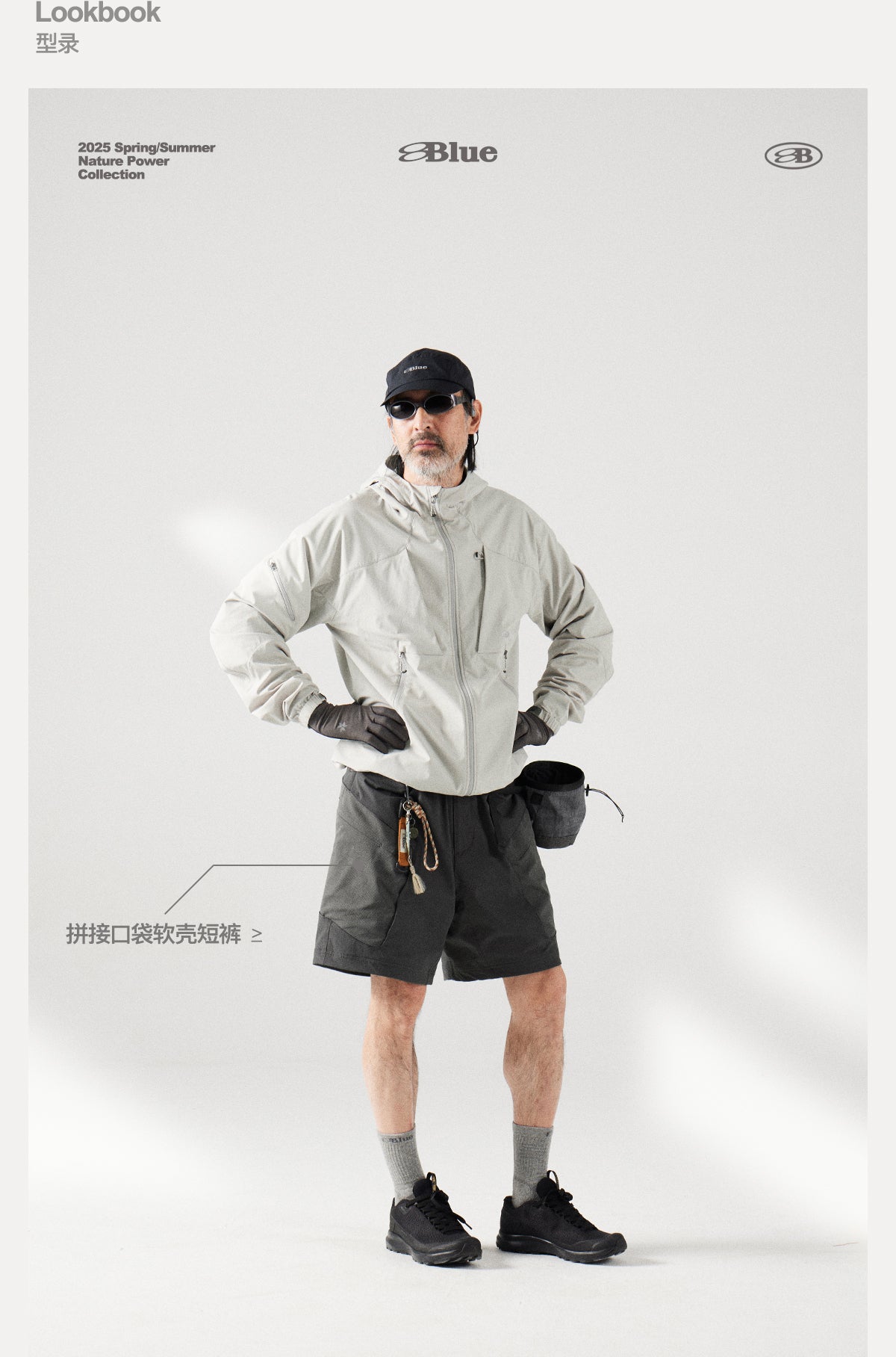 Blue Structured Soft-Shell Hooded Jacket