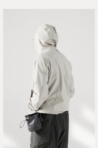 Blue Structured Soft-Shell Hooded Jacket