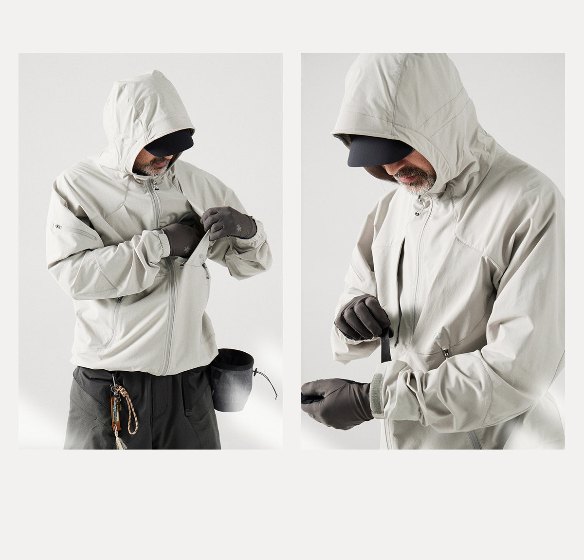 Blue Structured Soft-Shell Hooded Jacket