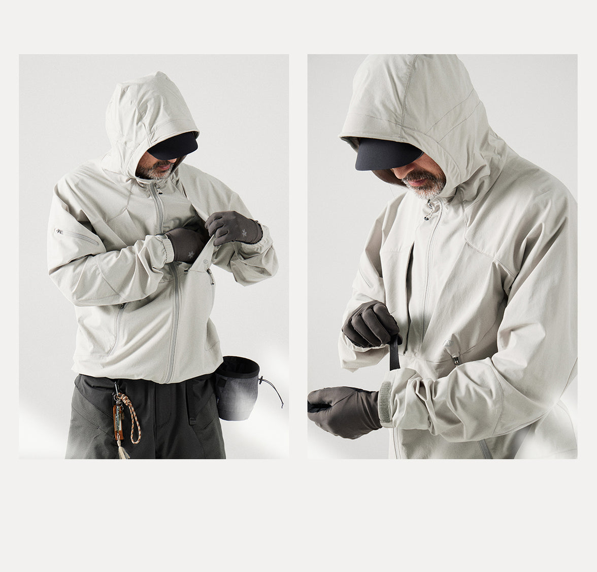 Blue Structured Soft-Shell Hooded Jacket