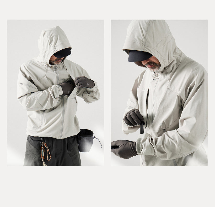 Blue Structured Soft-Shell Hooded Jacket