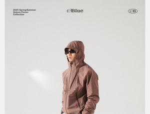 Blue Structured Soft-Shell Hooded Jacket